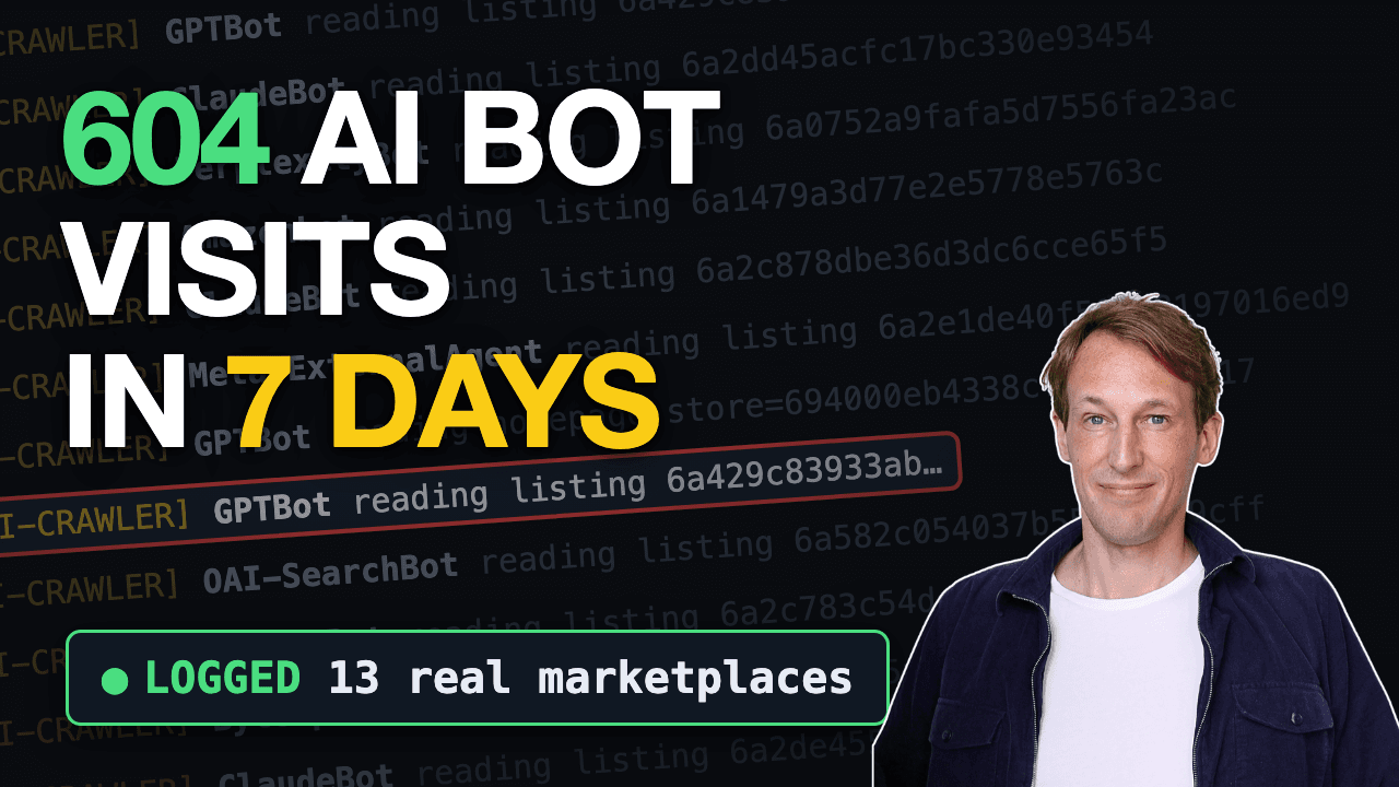What AI Crawlers Actually Read: 7 Days of Data From 13 Real Marketplaces