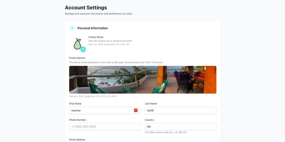Elizabeth's seller profile on Imagination.market with custom banner