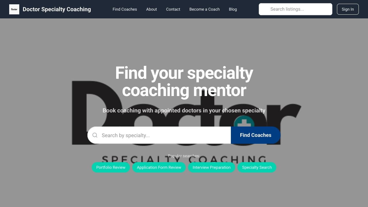 Doctor Specialty Coaching storefront
