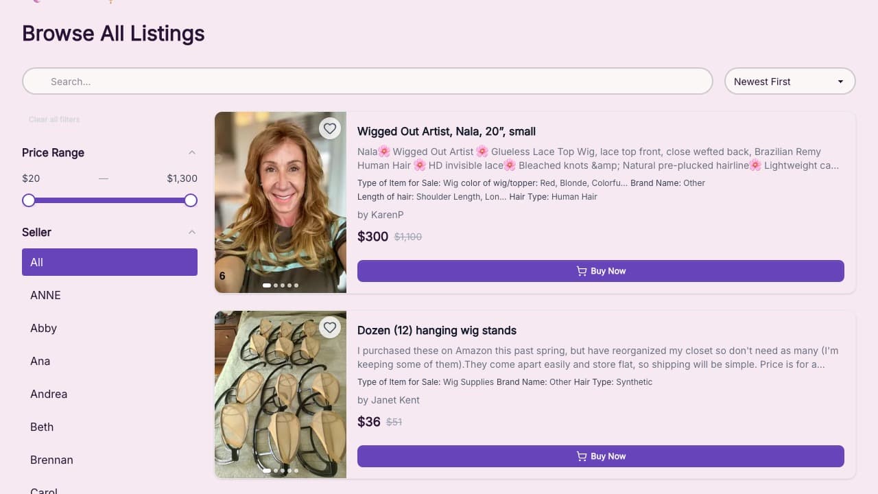 Wig Addiction storefront